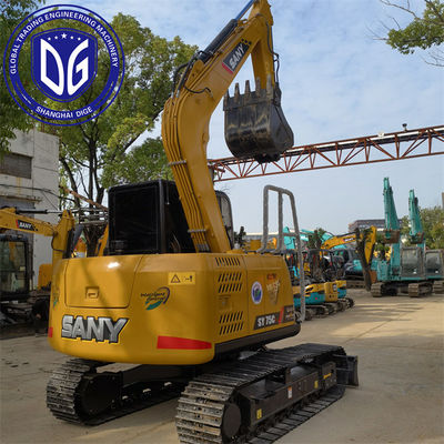 Sy75 7.5 Ton Kullanılmış SANY Toprağa Girme Yeteneği Geliştirilmiş Ekskavatör