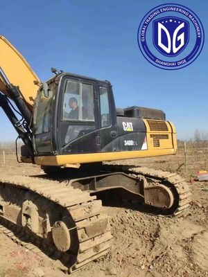 Çukur kazıcı 340D2L Kullanılmış tırtıl kazıcı 40 ton zaman denetlenmiş toprak işleme kazıcı