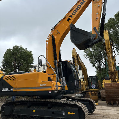 Hyundai 220 Motorlu Kullanılmış Hidrolik Kazı Makinesi Cummins B7 Satılık Crawler Kazı Makinesi